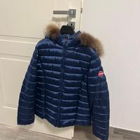 Piumino blu con capouccio e pelo