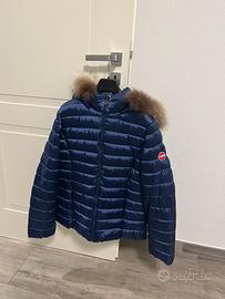 Piumino blu con capouccio e pelo