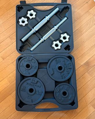 CORENGTH Kit manubri e bilanciere palestra 20kg