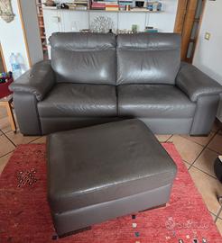 Divano e Pouf in pelle Poltronesofà