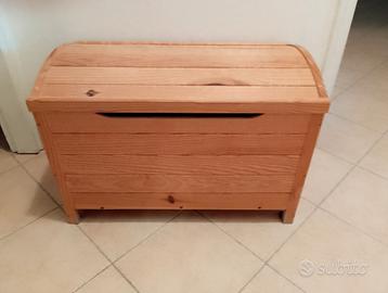 BAULE CASSAPANCA CONTENITORE IN LEGNO MASSELLO PO