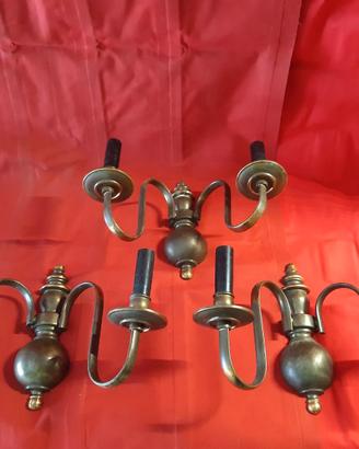 Applique lampade anni '40 in ottone puro