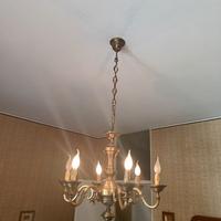 lampadario in ottone a 8 luci