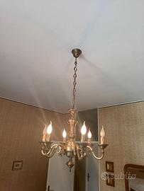 lampadario in ottone a 8 luci