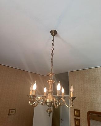 lampadario in ottone a 8 luci