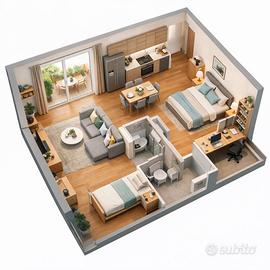 Trilocale a Monza con terrazzo-cantina posto auto