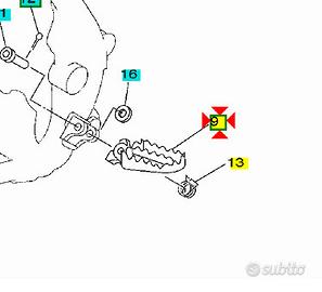 -Pedana ant Sx Yamaha YZ125 5ET274110000
