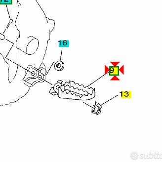 -Pedana ant Sx Yamaha YZ125 5ET274110000