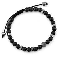 Bracciale con Pietre di Lava e acciaio
