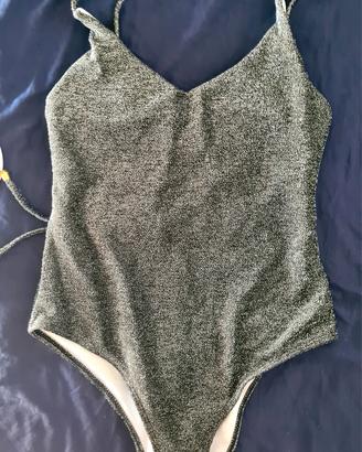 Costume intero argentato metallizzato taglia L