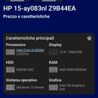 pc con caratteristiche come in foto