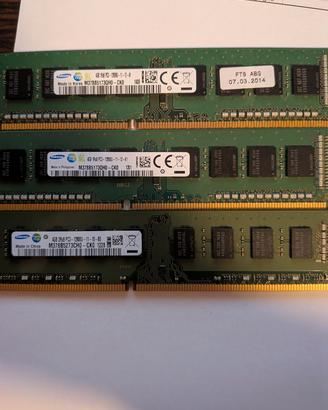 Ram PC3 12000U  4gb. x3