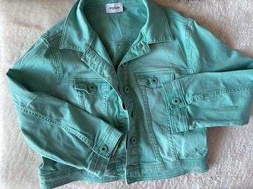 Giacca di jeans cropped Motivi, verde menta