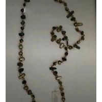 Collana madreperla vetro verde e rosa 