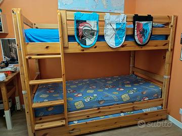 Letto FLEXA  a castello con terzo letto estraibile