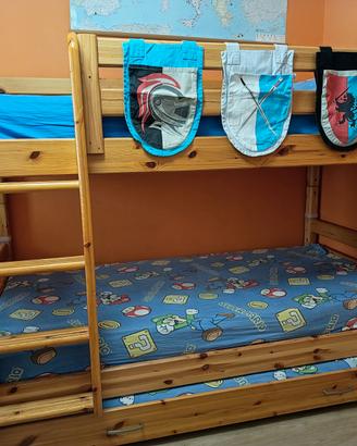 Letto FLEXA  a castello con terzo letto estraibile