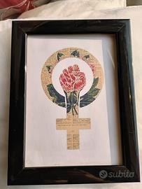 Quadro Decorativo Feminist Symbol Collage Art