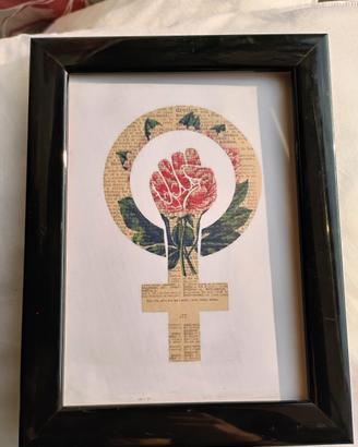 Quadro Decorativo Feminist Symbol Collage Art