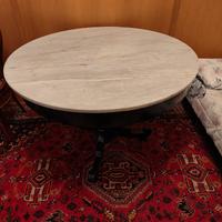 tavolo in legno e piano in marmo 