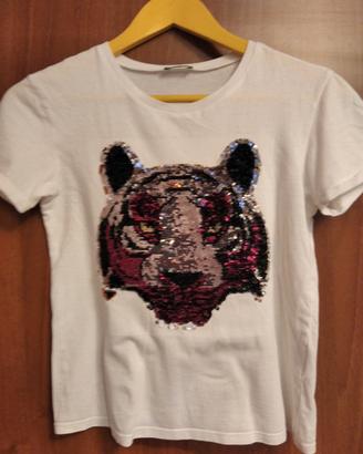 Maglietta Tigre con paillettes 