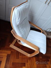 Poltrona Poang IKEA cotone bianco e betulla