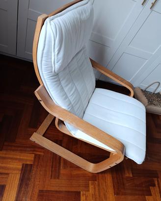 Poltrona Poang IKEA cotone bianco e betulla