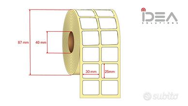 3000 ETICH. ADESIVE F.TO 30x25, PPL, 2 PISTE