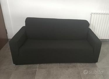 Divano Letto 2 Posti con Copridivano Nero