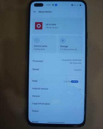 OnePlus Nord 12GB / 256GB Blue Marble