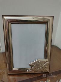 Portafoto festa laurea laminato argento