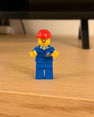 LEGO Minifigure Operaio City originale con casco