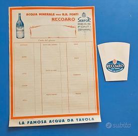 rarissimi bicchierino e foglio menu' Fonti demania