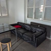 Divano in pelle nera 3 posti