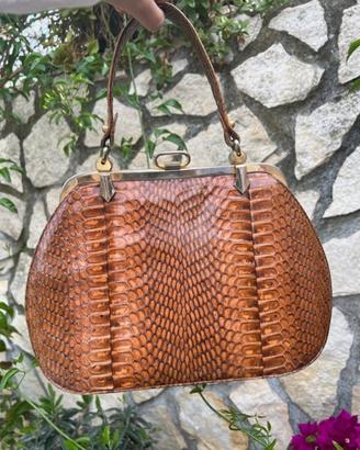 Elegante Borsa a Mano Vintage in Vera Pelle 50/60’