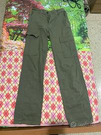 Pantalone lungo cargo verde