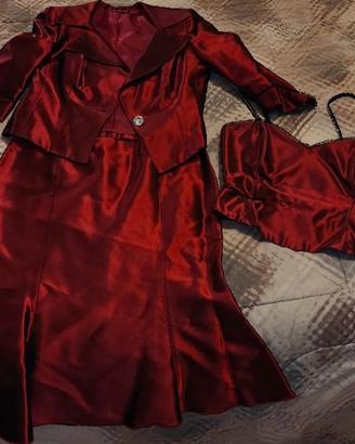 Abito da cerimonia bordeaux elegante – completo3pz