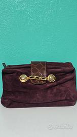 Pochette Vintage Bigli in camoscio,  Made in Italy