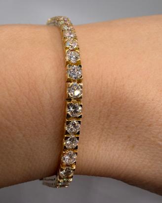 Bracciale tennis in oro giallo 18kt e diamanti