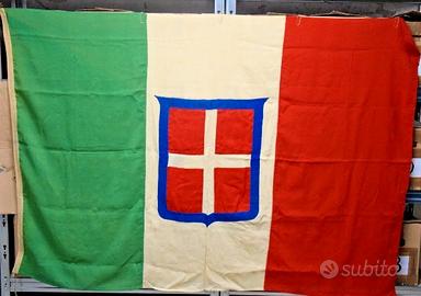 Bandiera Regno Unito d'Italia Stemma Sabaudo 