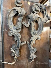 Lotto legno intagliato d'epoca fine 800
