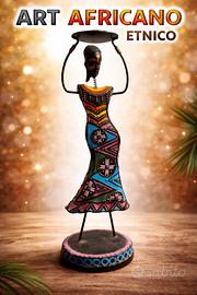 ✨Statua Donna Africana in Metallo 33 cm- Etnico✨