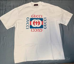 T-Shirt Gucci Bianca Logo M ma Veste Oversize L/XL
