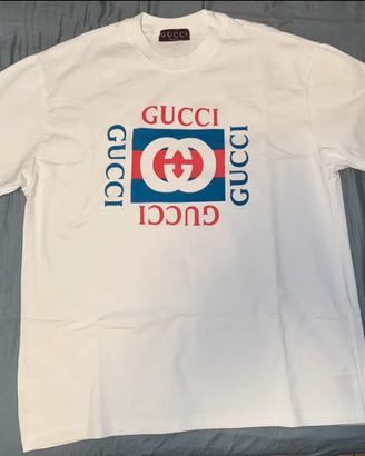 T-Shirt Gucci Bianca Logo M ma Veste Oversize L/XL