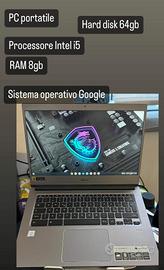 Acer Google i5 64gb memoria 8gb ram