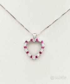 Collana oro diamanti e rubini