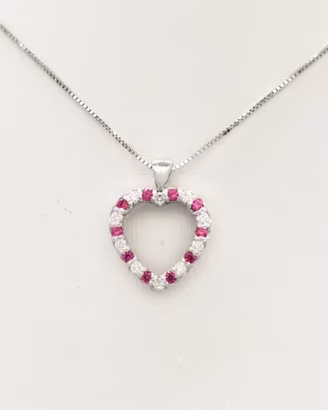 Collana oro diamanti e rubini