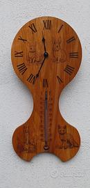 Orologio in legno con termometro