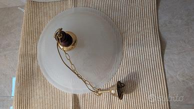 Lampadario vetro satinato vintage