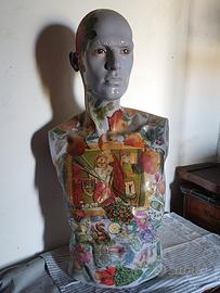 Manichino Handmad decoupage vintage Italy