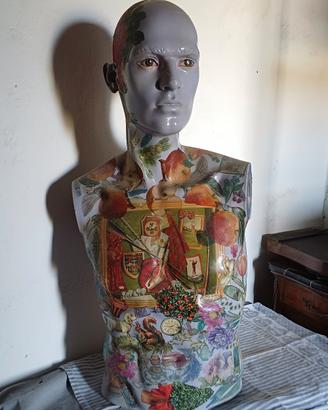 Manichino Handmad decoupage vintage Italy